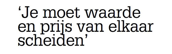 Waarde en Prijs Waarde en Prijs