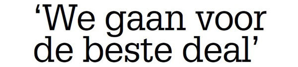 We gaan voor de beste deal We gaan voor de beste deal